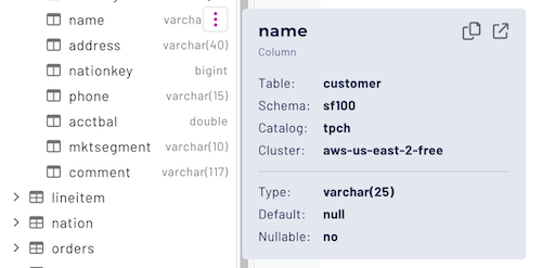 Click column name